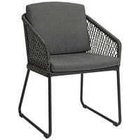 GARTENSESSEL - Anthrazit/Schwarz, Natur, Textil/Metall (59/81/66cm) - Stern