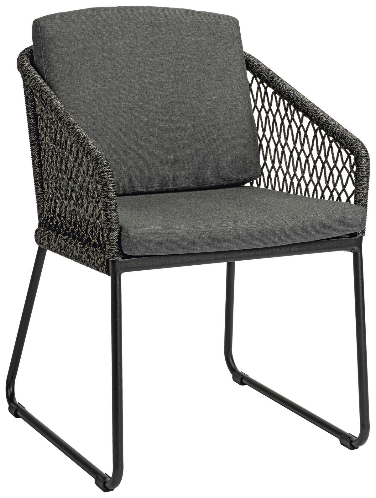 GARTENSESSEL - Anthrazit/Schwarz, Natur, Textil/Metall (59/81/66cm) - Stern