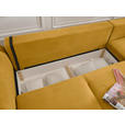 ECKSOFA Gelb Cord  - Gelb/Schwarz, KONVENTIONELL, Kunststoff/Textil (318/197cm) - Hom`in