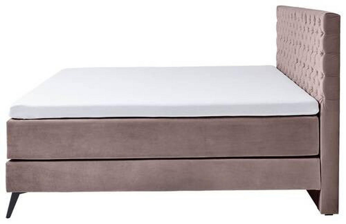 BOXSPRINGBETT 160/200 cm  in Altrosa  - Graphitfarben/Altrosa, Design, Textil/Metall (160/200cm) - Xora