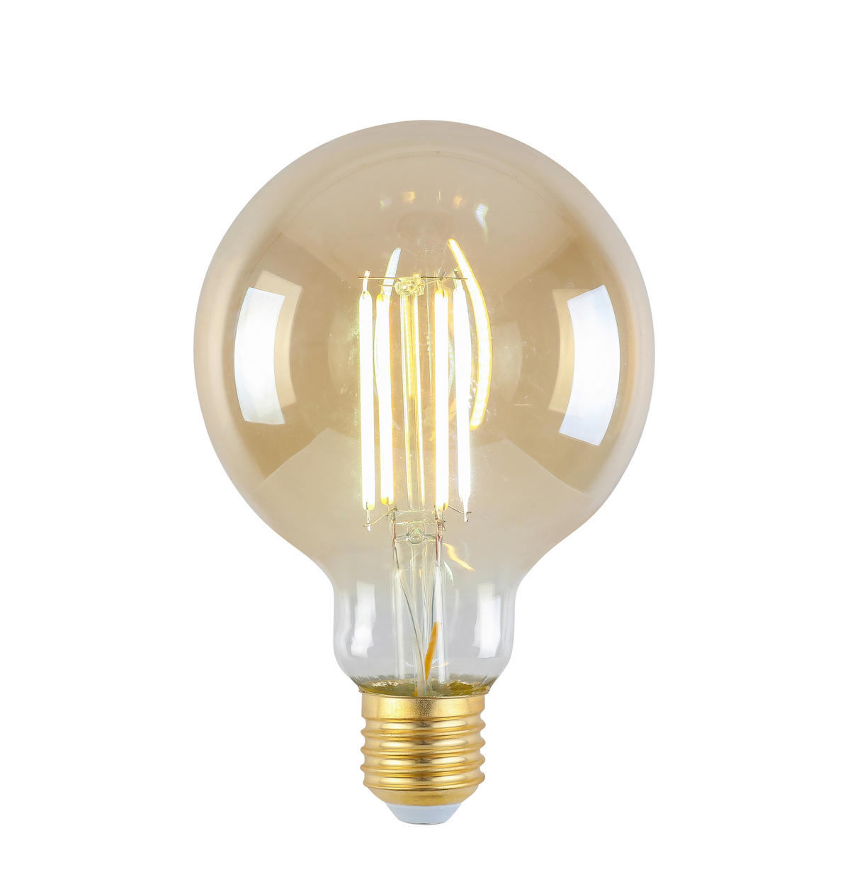 LED ŽÁROVKA E27 - jantarové barvy, Lifestyle, kov/sklo (9,5/13,5cm) - Boxxx