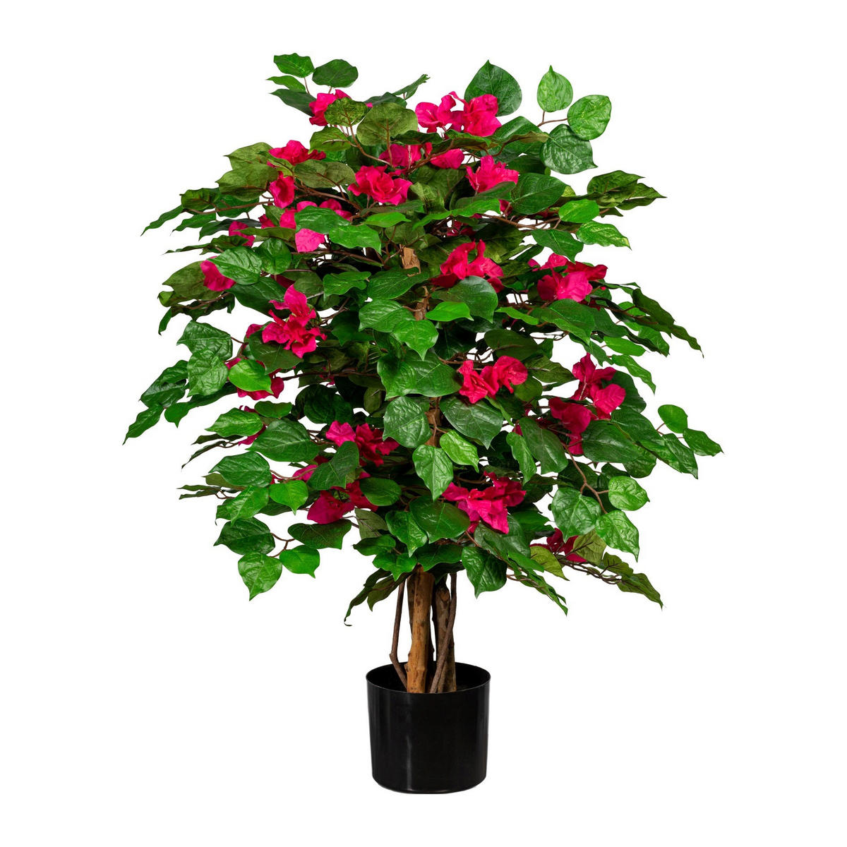 KUNSTPFLANZE Bougainvillea 100 cm  - Rot/Schwarz, Design, Kunststoff (100cm) - P & B