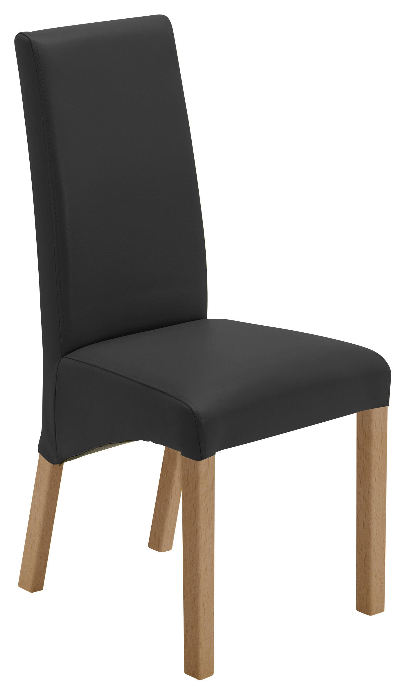 STUHL  Beinauswahl, Stoffauswahl Lederlook  Anthrazit, Buchefarben  - Anthrazit/Buchefarben, Konventionell, Holz/Textil (47/102/57cm) - Carryhome