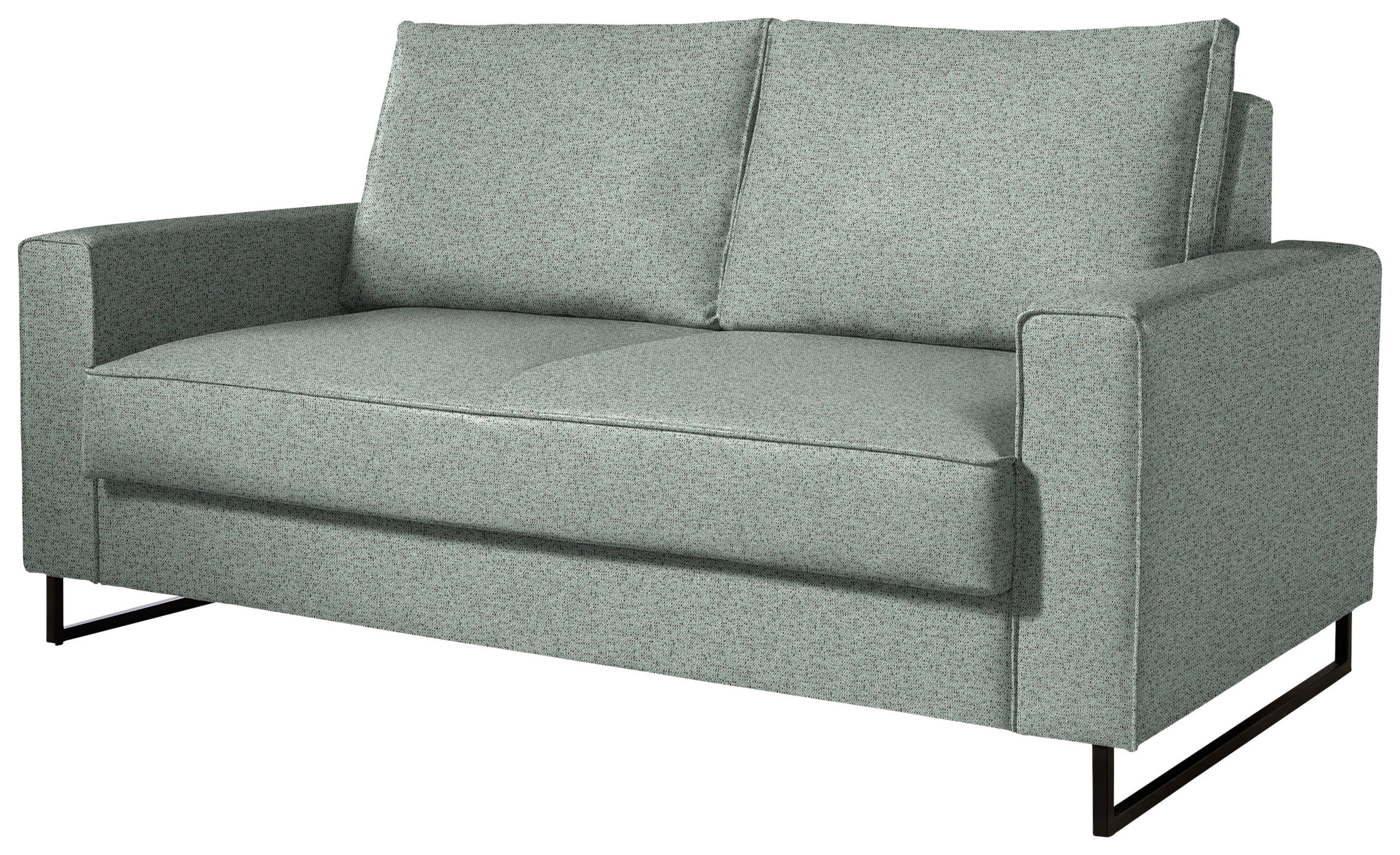 SCHLAFSOFA  in Flachgewebe Mintgrau  - Mintgrau/Schwarz, Design, Textil/Metall (174/90/95cm) - Bali