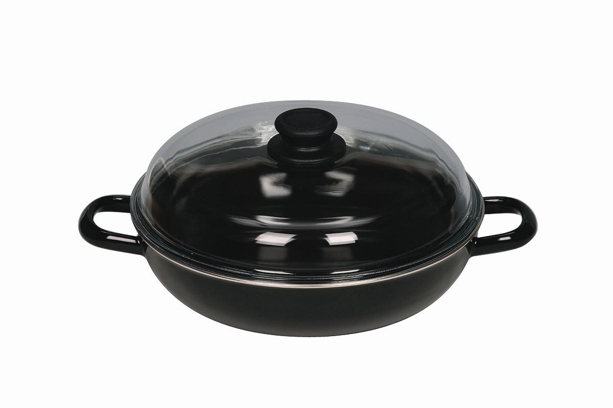 SCHMORTOPF Classic 2,2 l  - Klar/Schwarz, Basics, Glas/Holz (28/6,5cm) - Riess