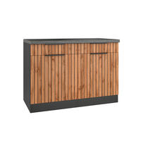 KÜCHENUNTERSCHRANK 120/85/60 cm  in Graphitfarben, Eiche Wotan  - Schieferfarben/Eiche Wotan, Basics, Holzwerkstoff/Metall (120/85/60cm) - Held