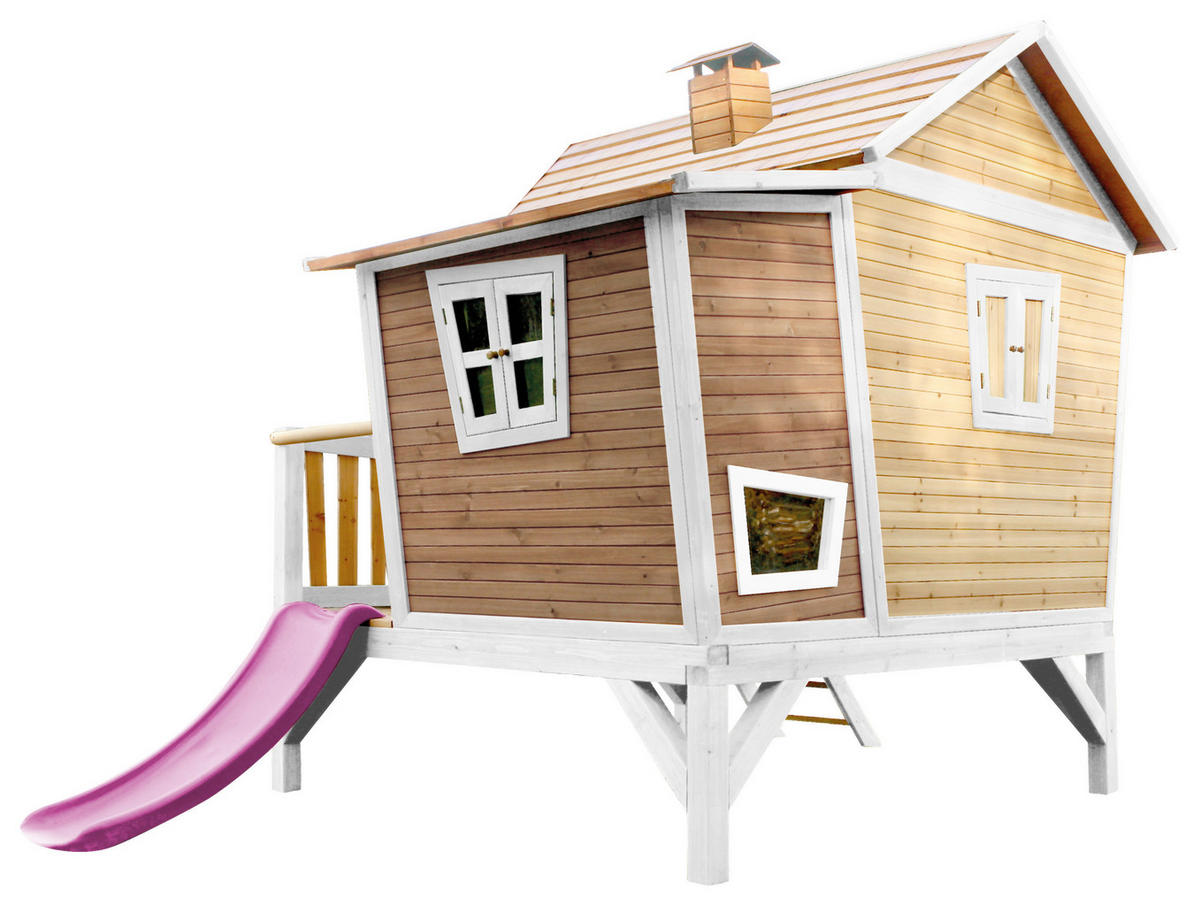 SPIELHAUS 123/12,8/152 cm  - Lila/Braun, KONVENTIONELL, Holz/Kunststoff (123/12,8/152cm) - Ambia Garden