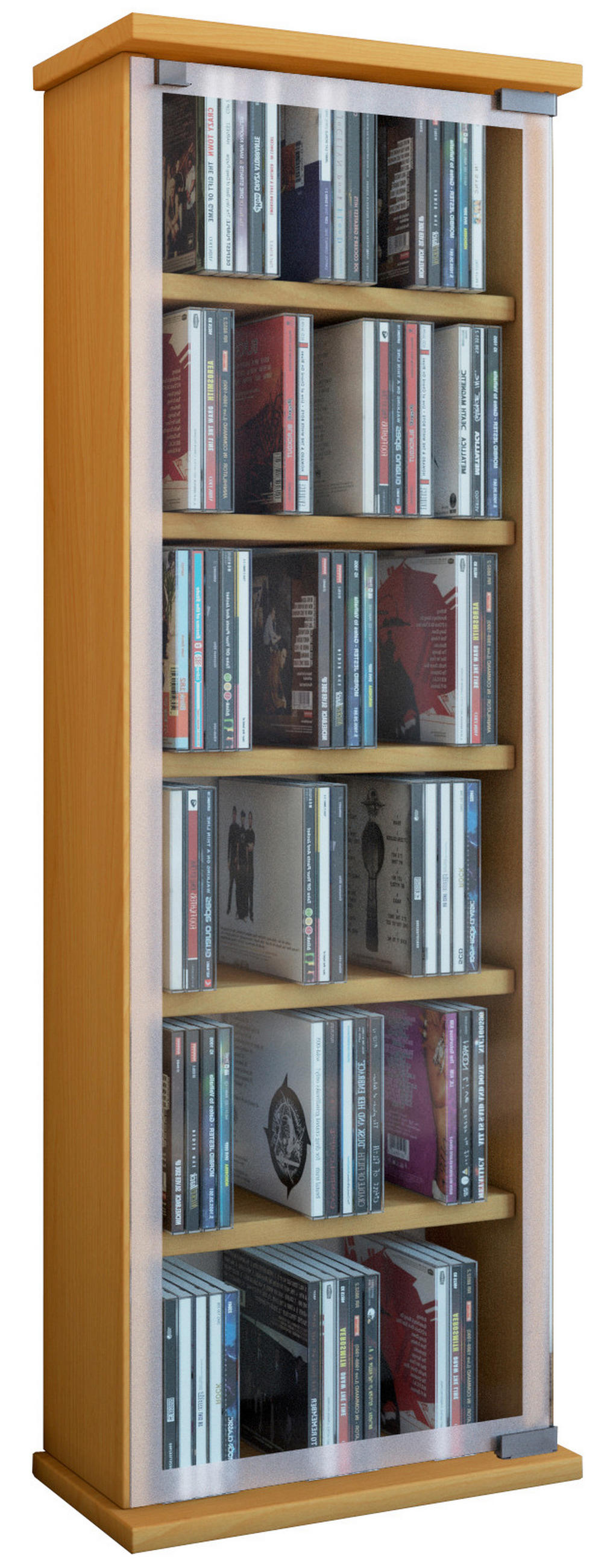 CD-REGAL - Buchefarben, KONVENTIONELL, Glas/Holzwerkstoff (31/92/18cm) - MID.YOU