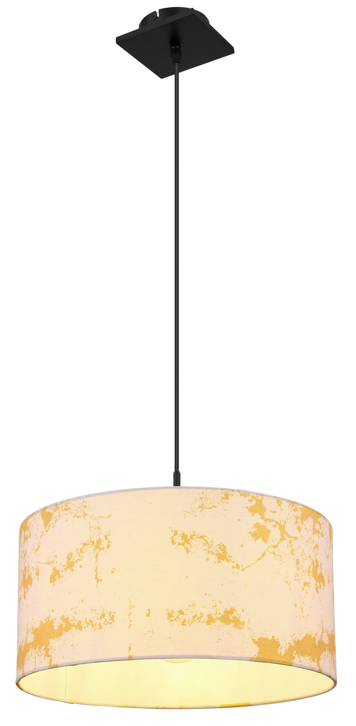 HÄNGELEUCHTE 40/150 cm    - Weiss/Goldfarben, Basics, Textil/Metall (40/150cm) - Globo