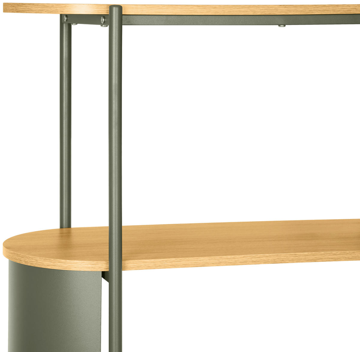 REGÁL, zelená, přírodní barvy, železo, 80/95/33,8 cm - zelená/přírodní barvy, Trend, kov/kompozitní dřevo (80/95/33,8cm) - Xora