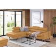 ECKSOFA  in Echtleder Senfgelb  - Senfgelb/Schwarz, Design, Leder/Metall (220/270cm) - Novel