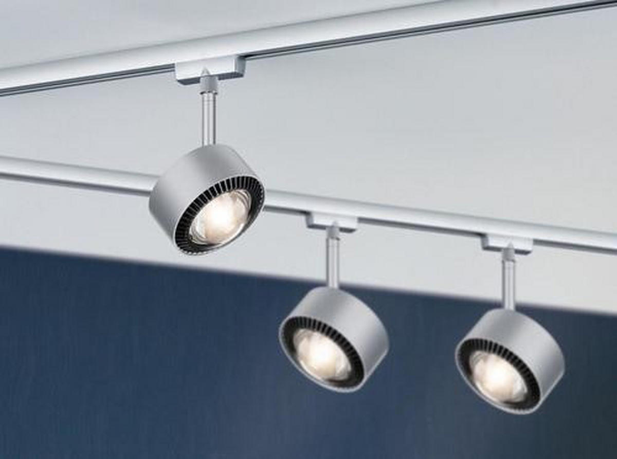 URAIL SCHIENENSYST.-SPOT URail 9,8/1,7 cm   - Chromfarben/Schwarz, Basics, Kunststoff/Metall (9,8/1,7cm) - Paulmann