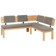 ECKBANK 200/160 cm  in Buchefarben, Greige  - Greige/Buchefarben, Natur, Holz/Textil (200/160cm) - Cantus