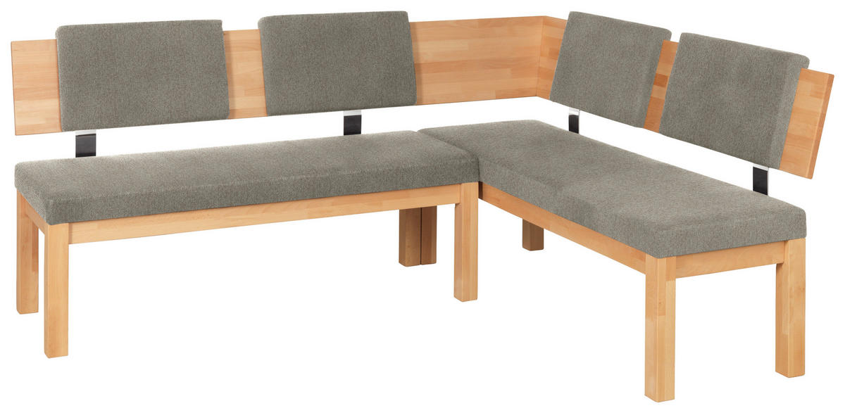 ECKBANK 200/160 cm  in Buchefarben, Greige  - Greige/Buchefarben, Natur, Holz/Textil (200/160cm) - Cantus