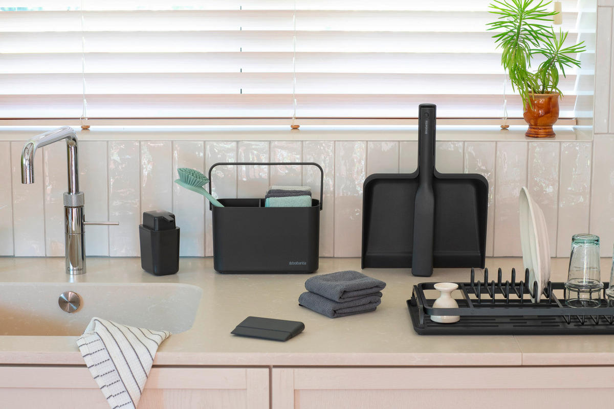 KEHRGARNITUR - Dunkelgrau, Basics, Kunststoff (24/33/9cm) - Brabantia