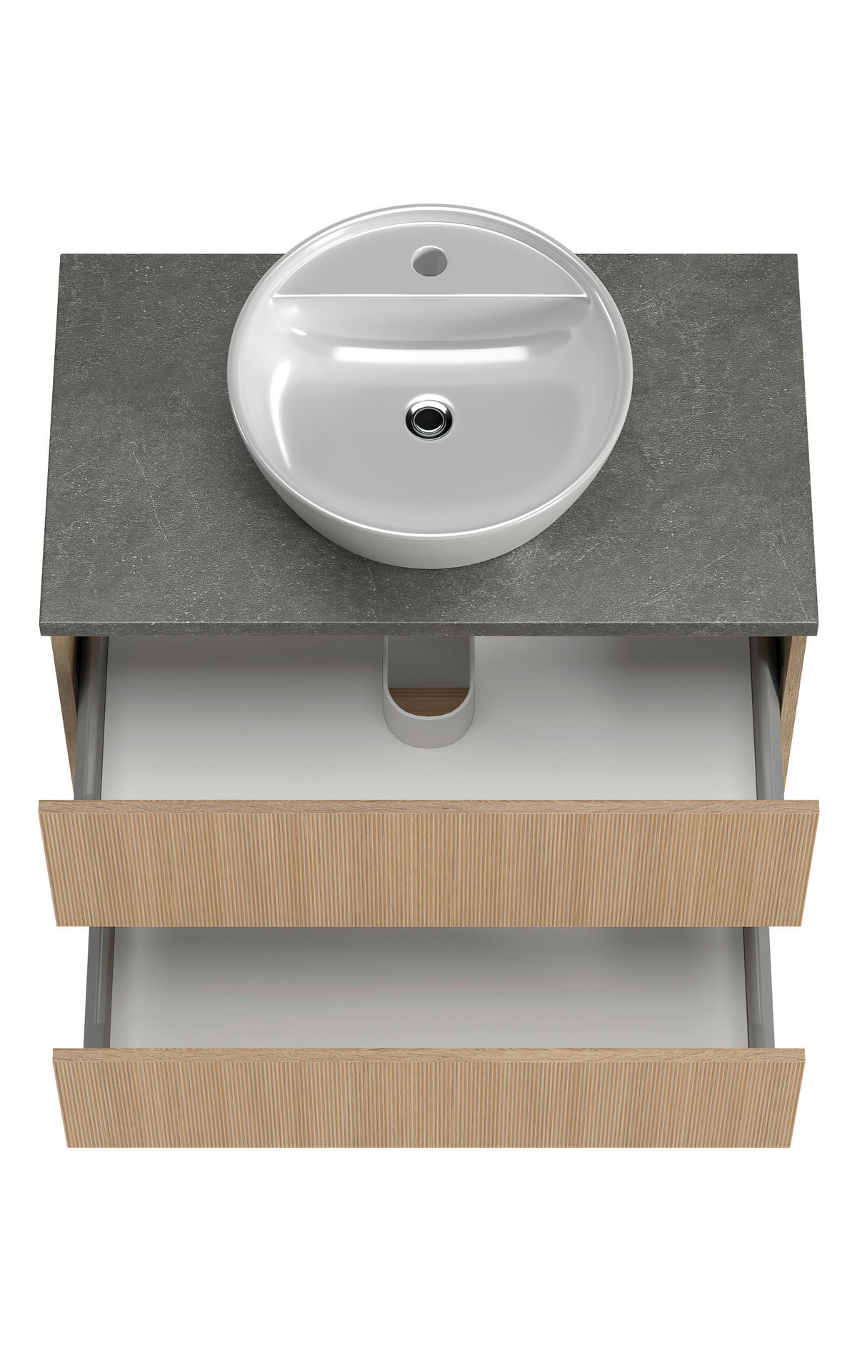 WASCHTISCHKOMBI 80 cm  - Eichefarben/Weiß, KONVENTIONELL, Keramik/Holzwerkstoff (80cm) - Xora