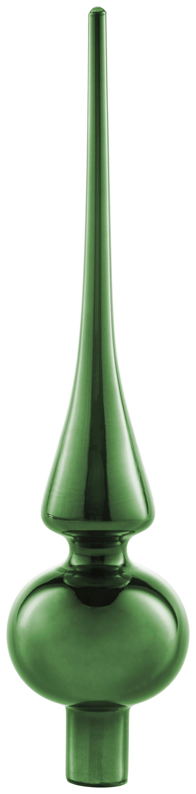 CHRISTBAUMSPITZE  - Pinienfarben/Grün, KONVENTIONELL, Glas (6/6/26cm)