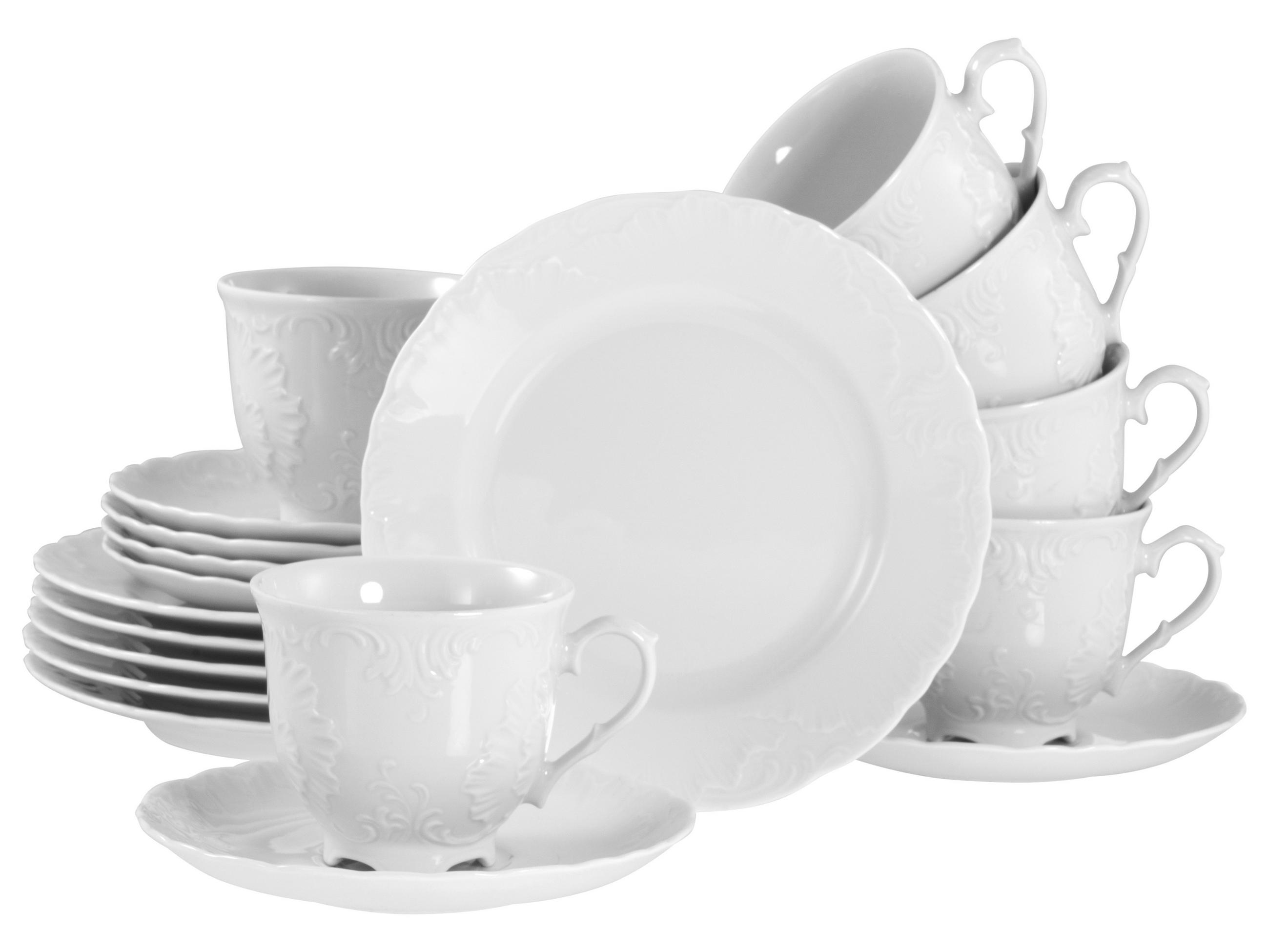 KAFFEESERVICE Weiß Rokoko weiss 18-teilig  - Weiß, Basics, Keramik - Creatable