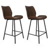 BARHOCKER-SET Lederlook Graubraun  - Graubraun/Schwarz, KONVENTIONELL, Kunststoff/Textil (47/99/55cm) - MID.YOU