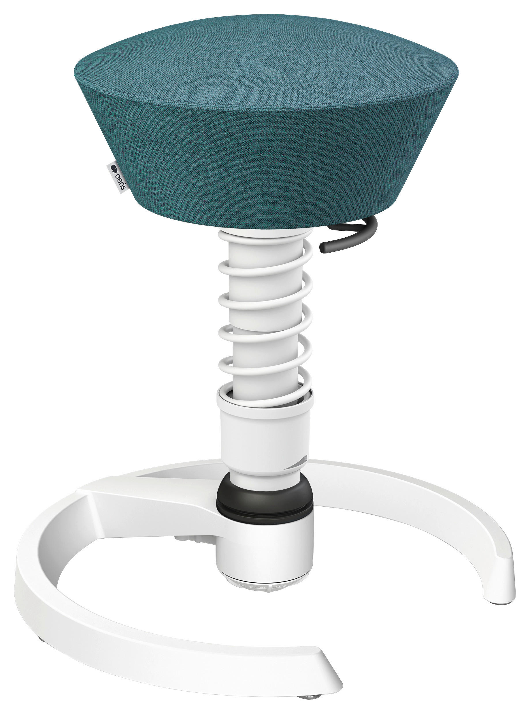 BÜROHOCKER Wollmischung mel. Weiß, Petrol  - Petrol/Weiß, Basics, Textil/Metall (55/45,66/55cm) - Aeris