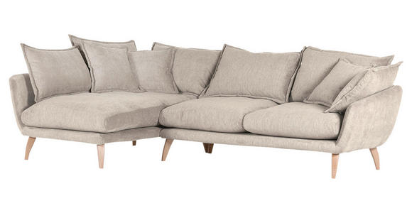 ECKSOFA in Mikrofaser Beige  - Beige/Buchefarben, Trend, Holz/Textil (170/267cm) - Ambia Home