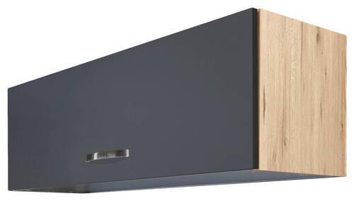 KÜCHENOBERSCHRANK 100/32/32 cm in Dunkelgrau, Eiche San Remo - Edelstahlfarben/Dunkelgrau, MODERN, Holzwerkstoff/Metall (100/32/32cm) - FlexWell