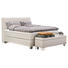 BOXSPRINGBETT 180/210 cm INKL. Matratze - Chromfarben/Beige, KONVENTIONELL, Textil (180/210cm) - Jensen