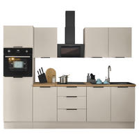 KÜCHENBLOCK MULTAN  in Kaschmir  - Kaschmir/Schwarz, Basics, Holzwerkstoff/Metall (270/211/60cm) - Carryhome