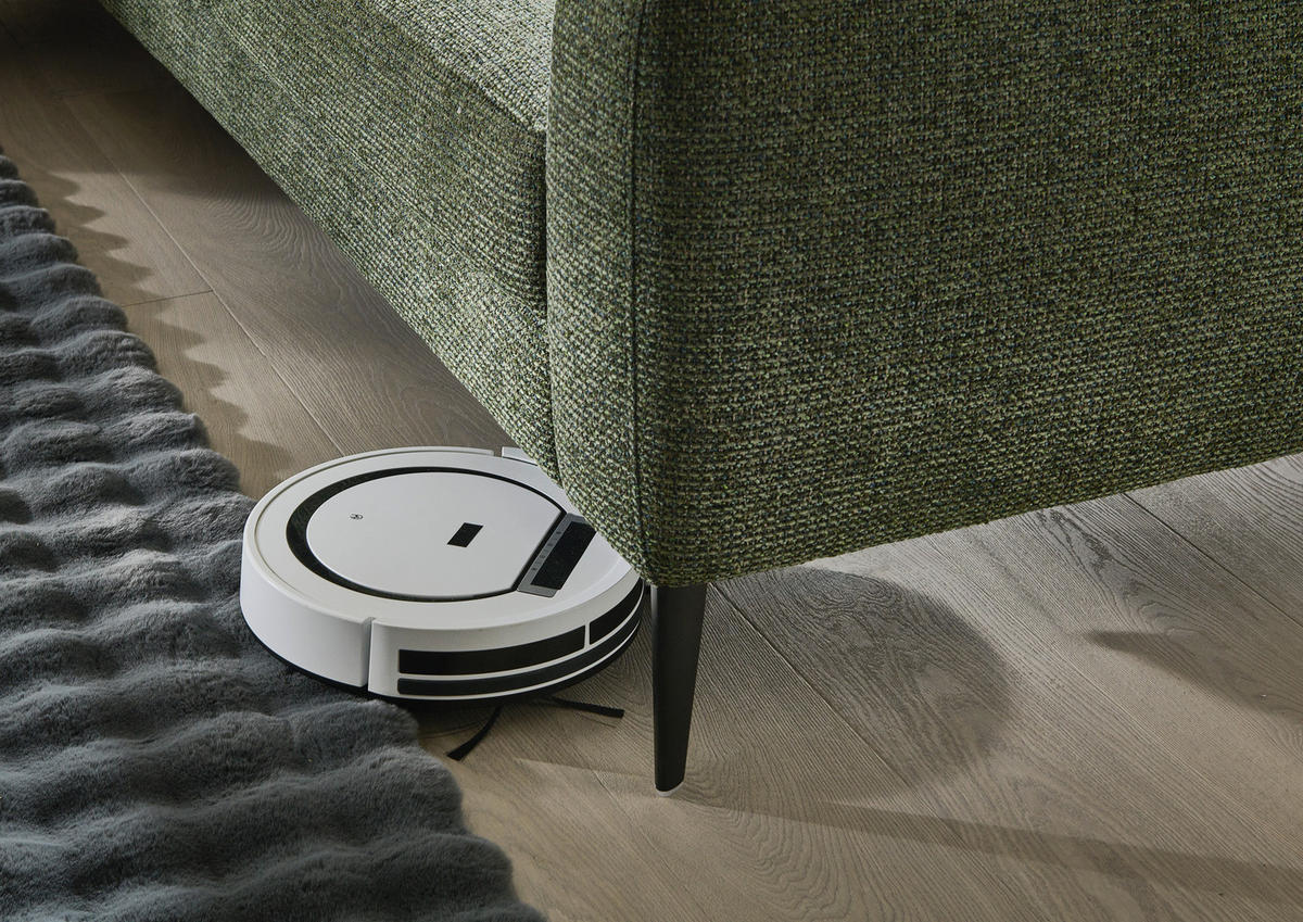 ECKSOFA Grün Chenille  - Schwarz/Grün, KONVENTIONELL, Textil/Metall (177/300cm) - Valdera