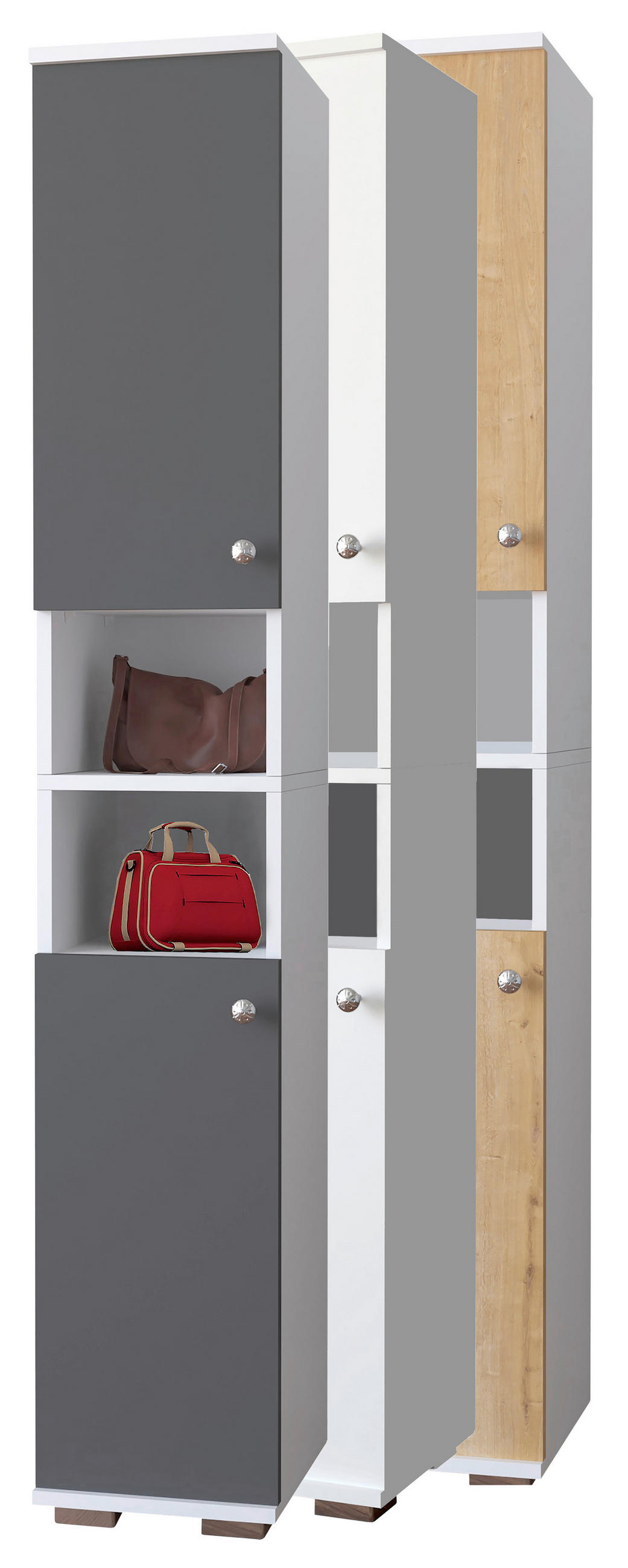 SCHUHSCHRANK 30/178/33 cm  - Weiss/Anthrazit, Modern, Holzwerkstoff/Kunststoff (30/178/33cm) - MID.YOU