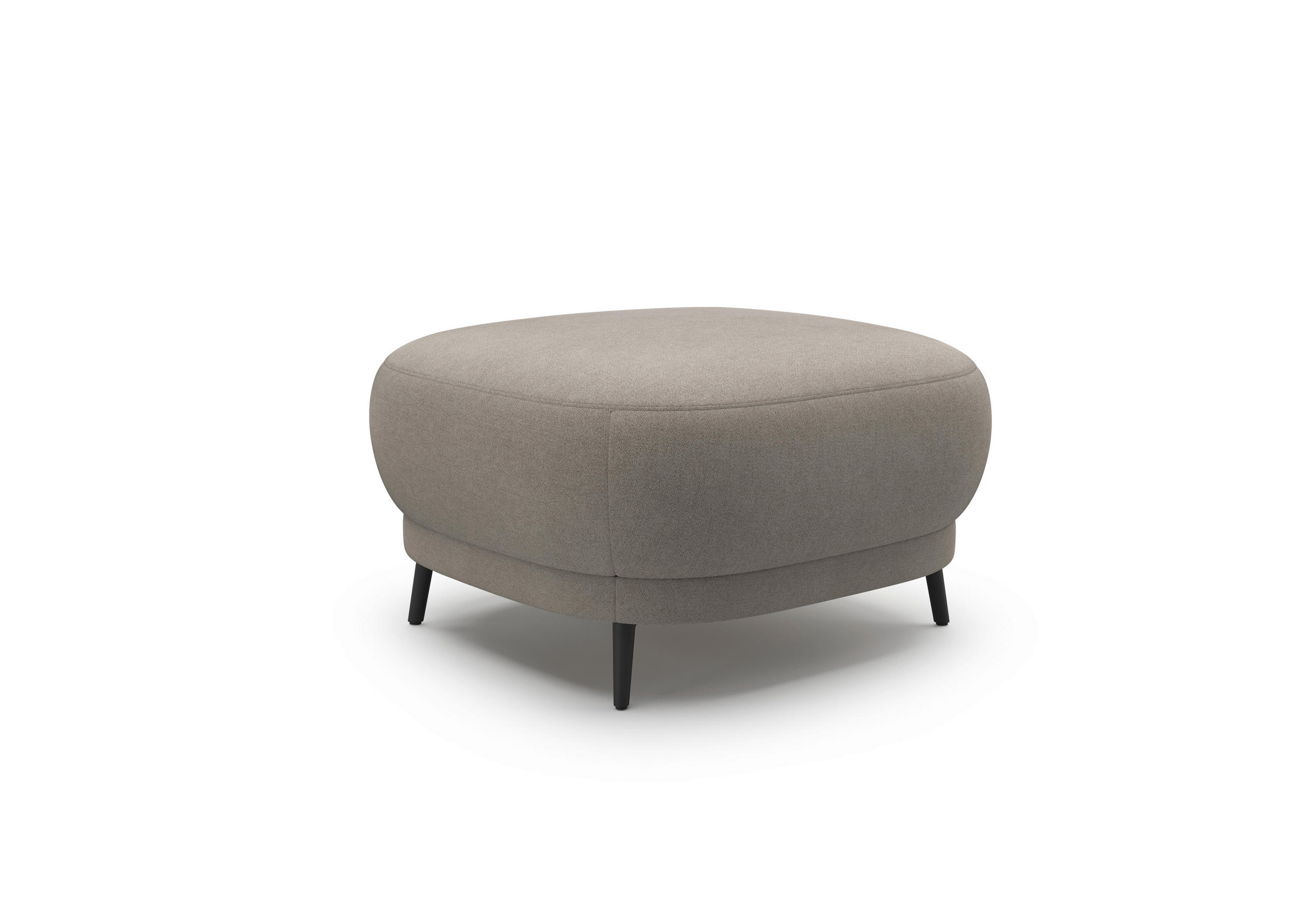 HOCKER in Textil Haselnussfarben  - Schwarz/Haselnussfarben, MODERN, Textil/Metall (90/49/90cm) - Sit & More