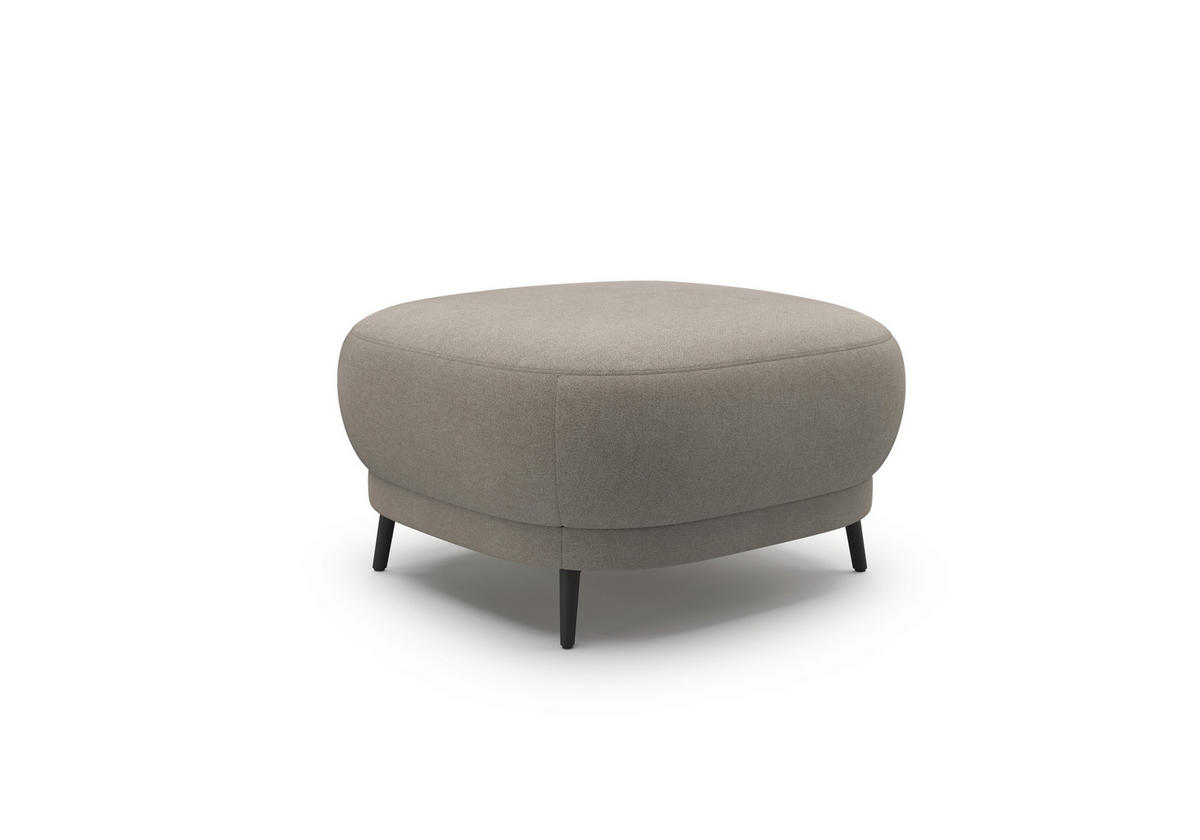 HOCKER in Textil Haselnussfarben  - Schwarz/Haselnussfarben, MODERN, Textil/Metall (90/49/90cm) - Sit & More