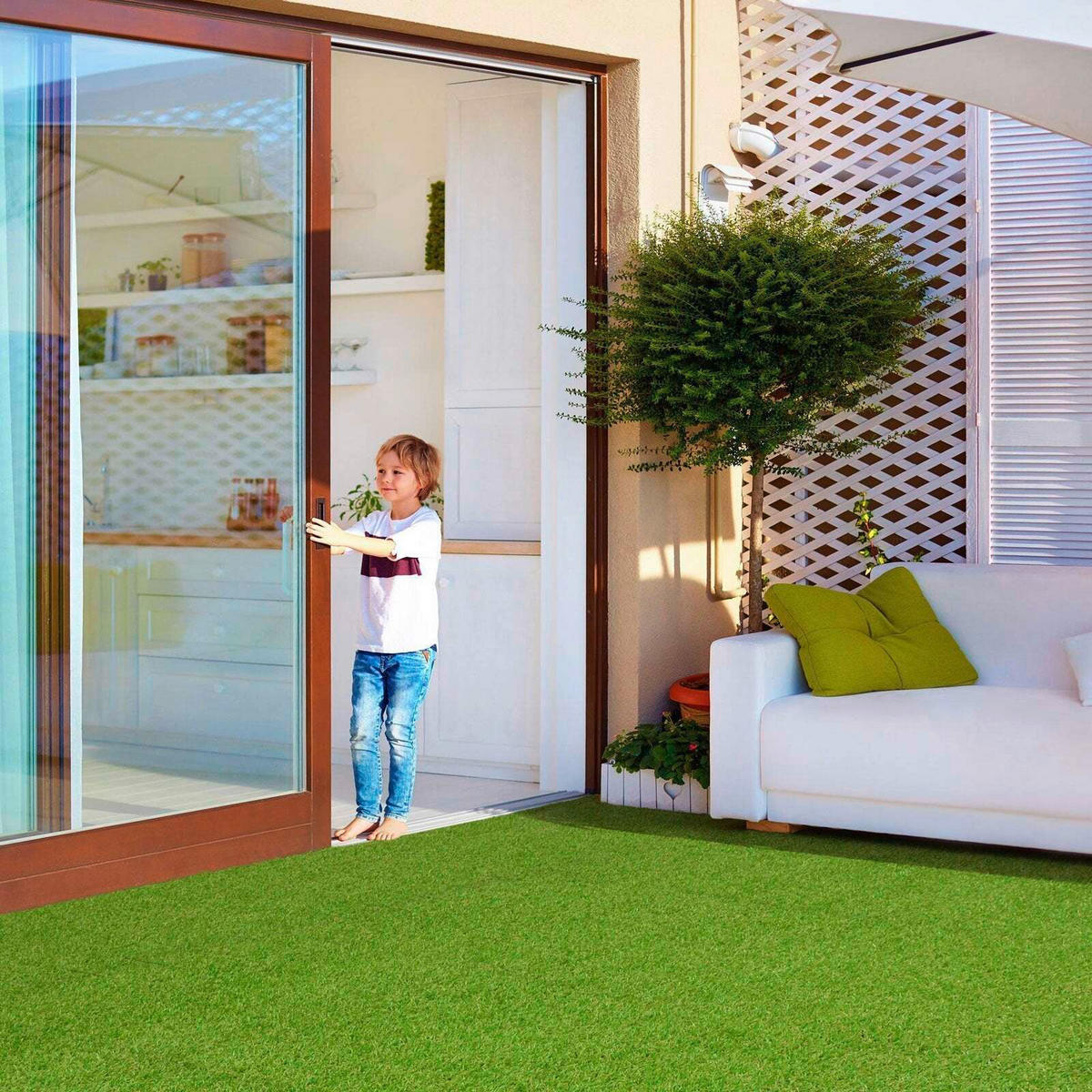 RASENTEPPICH - Grün, Basics, Kunststoff (100/250cm) - Floordirekt