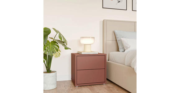 NACHTSCHRANK 50/48/42 cm  - Silberfarben/Terracotta, Trend, Holzwerkstoff/Kunststoff (50/48/42cm) - Carryhome