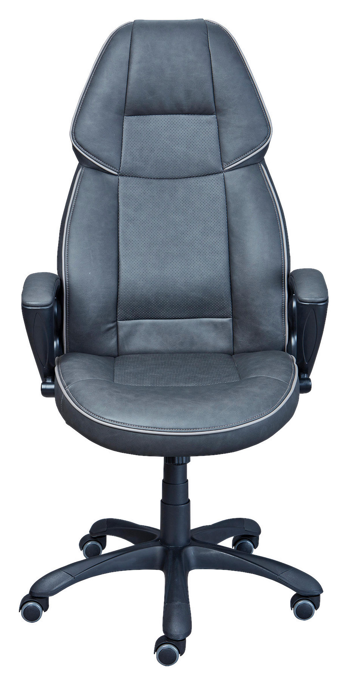 OTOČNÁ ŽIDLE PRO MLÁDEŽ, šedá, černá - šedá/černá, Konvenční, textil/plast (65/123/71cm) - MID.YOU