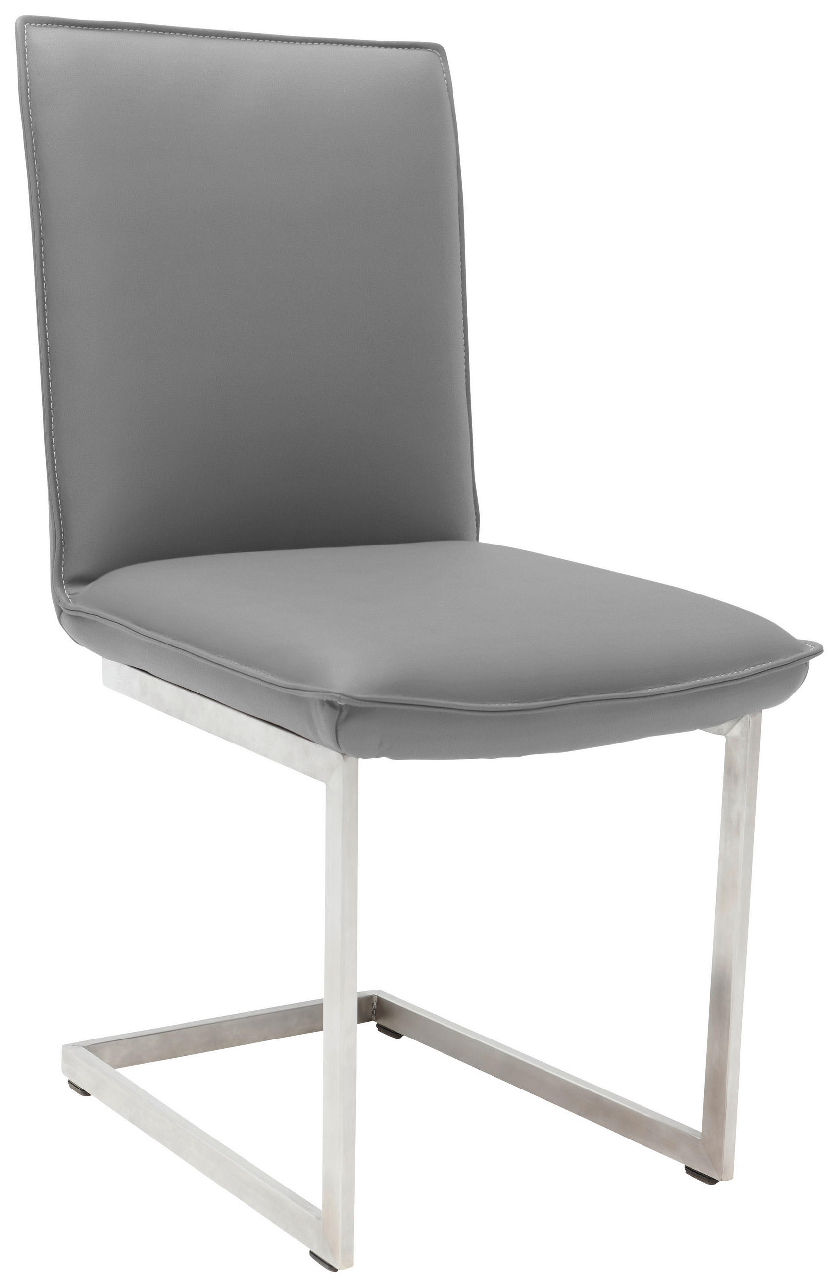 SCHWINGSTUHL  in Nickel Echtleder pigmentiert  - Edelstahlfarben/Beige, Design, Leder/Metall (48/93/65cm) - Ambiente