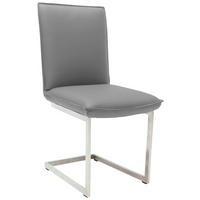 SCHWINGSTUHL  in Nickel Echtleder pigmentiert  - Edelstahlfarben/Beige, Design, Leder/Metall (48/93/65cm) - Ambiente