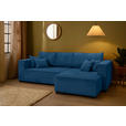 ECKSOFA Blau Cord - Blau/Braun, KONVENTIONELL, Holz/Textil (230/190cm) - Carryhome