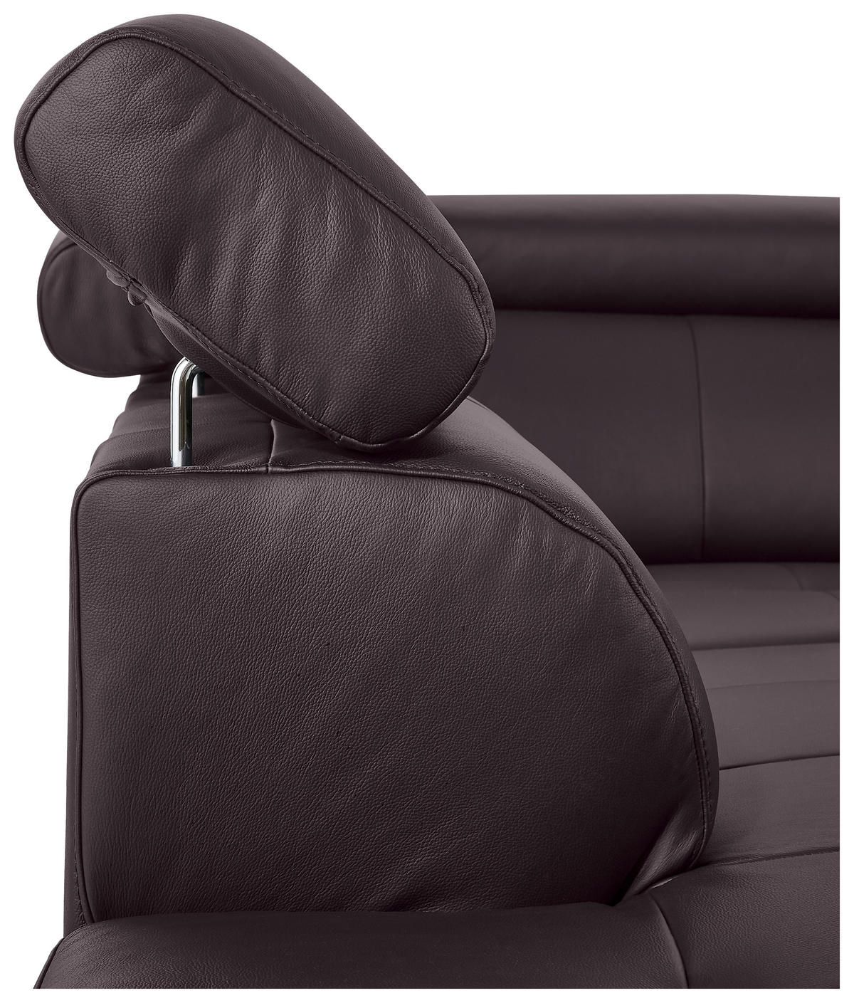 ECKSOFA in Echtleder Braun  - Chromfarben/Braun, Design, Leder/Metall (213/262cm) - Hom`in