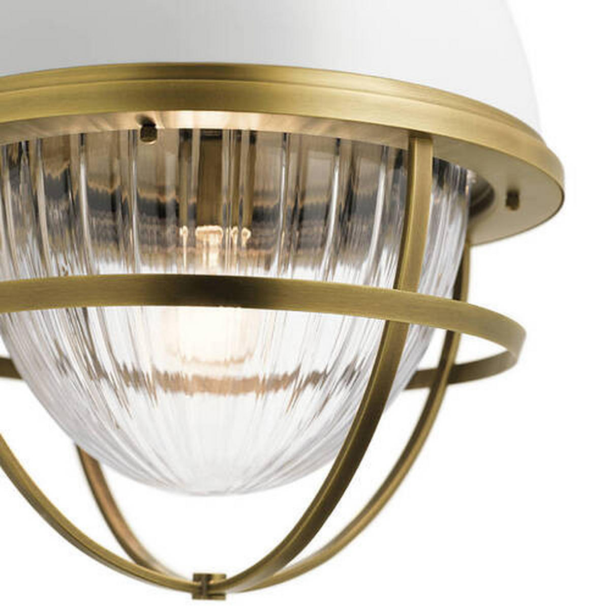 VISEČA SVETILKA  Elstead Tollis  40.8/75.1 cm          E27 - bela/barve medenine, Design, kovina/steklo (40.8/75.1cm) - Elstead Lighting