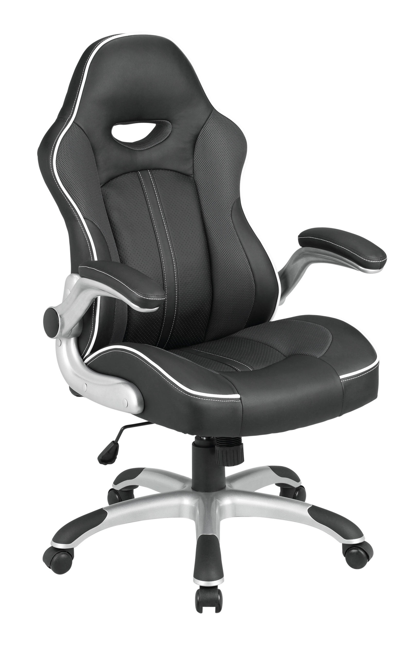 DIREKTORSKA STOLICA  siva, crna   - siva/bela, Dizajnerski, tekstil/plastika (67/111-119/69cm) - Xora
