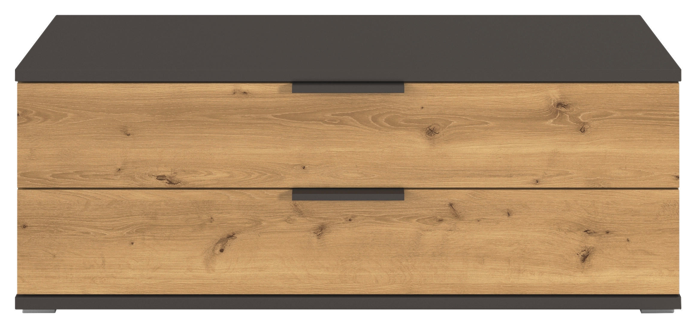 LOWBOARD  in 121/45/42 cm  - Eichefarben/Graphitfarben, KONVENTIONELL, Holzwerkstoff/Metall (121/45/42cm) - Xora