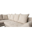 ECKSOFA Creme Struktur - Creme/Schwarz, KONVENTIONELL, Textil/Metall (194/274cm) - Carryhome