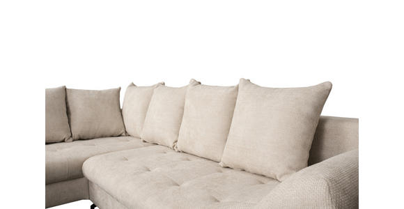 ECKSOFA Creme Struktur - Creme/Schwarz, KONVENTIONELL, Textil/Metall (194/274cm) - Carryhome