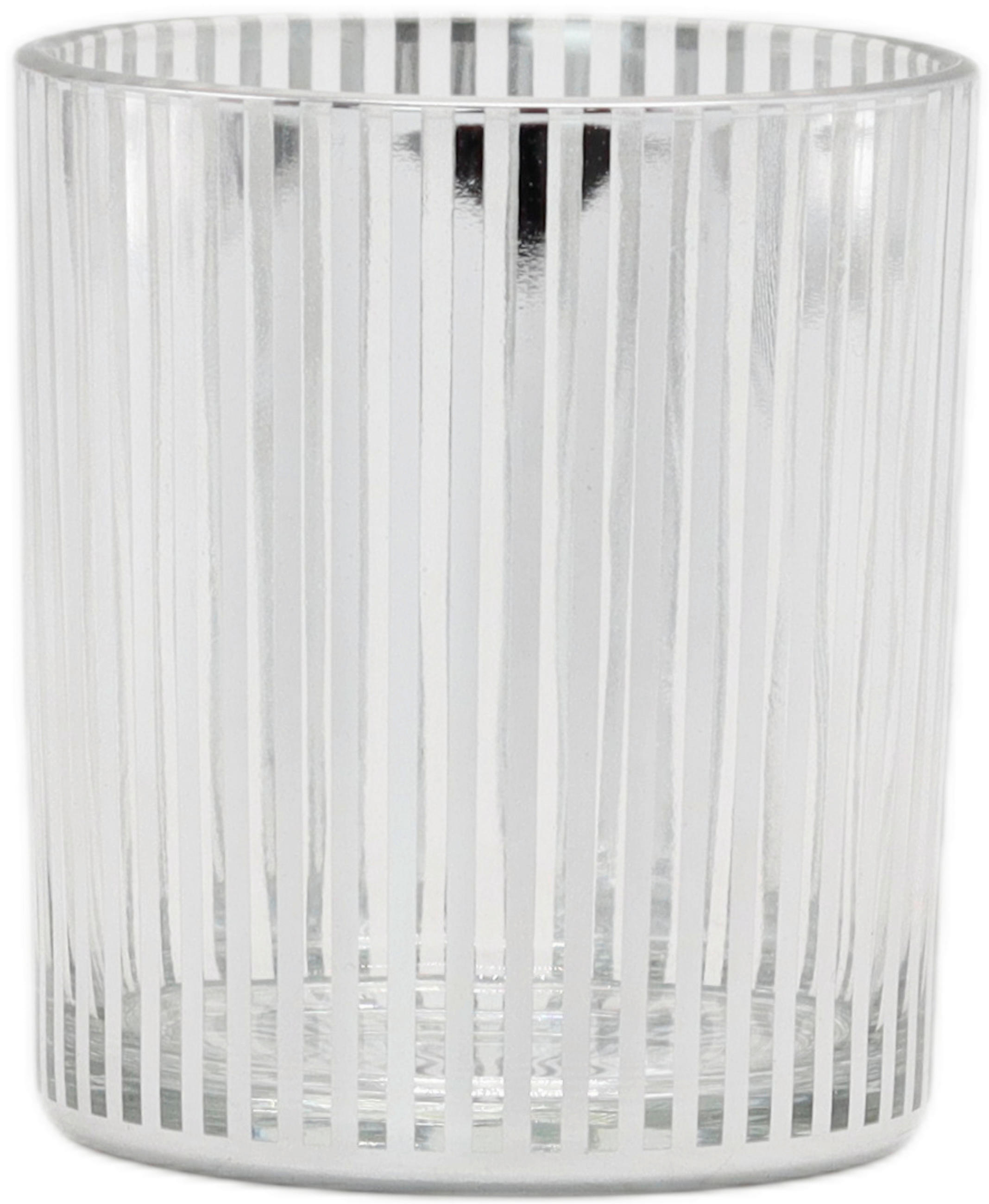 TEELICHTGLAS - Klar/Silberfarben, Lifestyle, Glas (7/8cm) - X-Mas