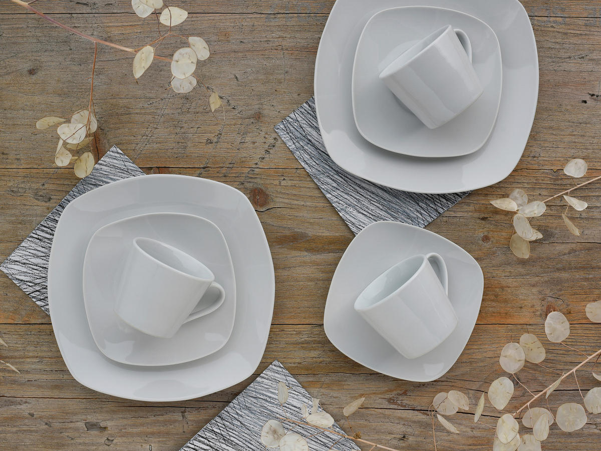KÁVOVÁ SOUPRAVA, porcelán - bílá, Basics, keramika - Creatable