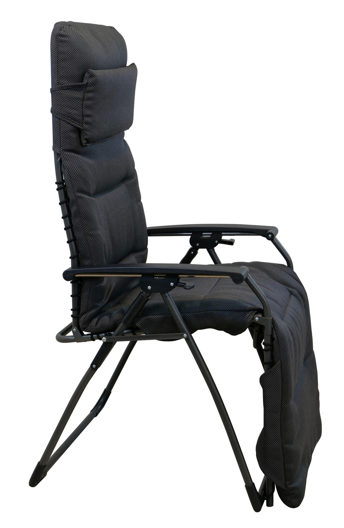 GARTEN-RELAXSESSEL Stahl  - Anthrazit, KONVENTIONELL, Kunststoff/Textil (71/130/64cm)