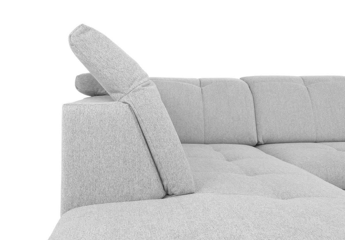 WOHNLANDSCHAFT Hellgrau  - Hellgrau/Grau, Design, Textil/Metall (215/328/173cm) - MID.YOU