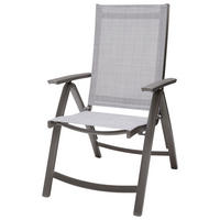 KLAPPSESSEL in Metall, Textil Grau  - Grau, KONVENTIONELL, Textil/Metall (69,6/105,8/60,6cm) - Ambia Garden