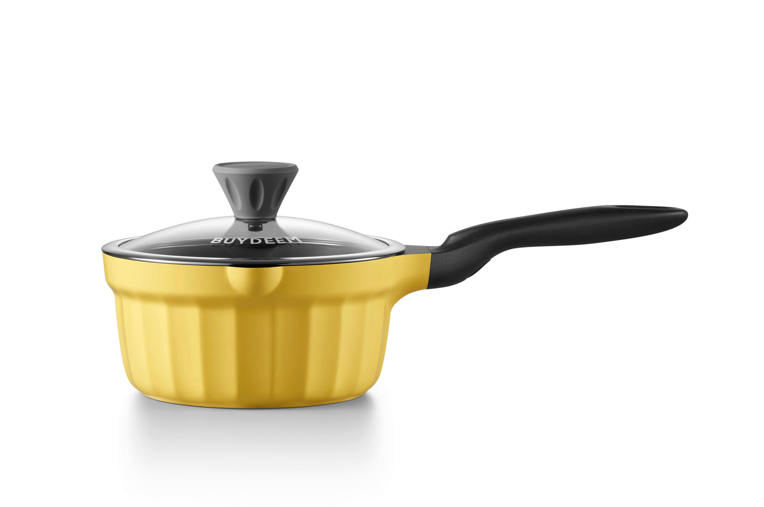 nyeles edény 1,8 l  - világossárga, Basics, fém (24/14/40cm) - BUYDEEM